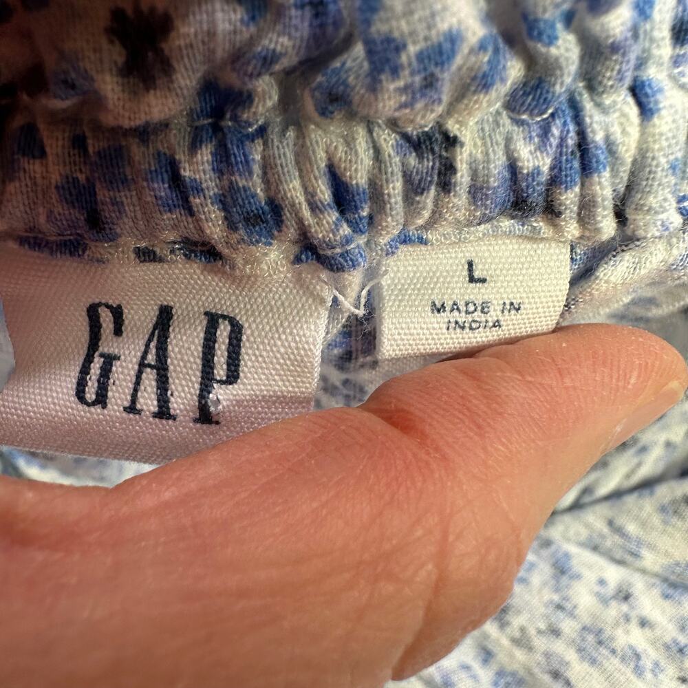 Gap Dress Womens Large Blue Floral Ditsy Sleeveless Cottage Prairie Milkmaid - Picture 5 of 11
